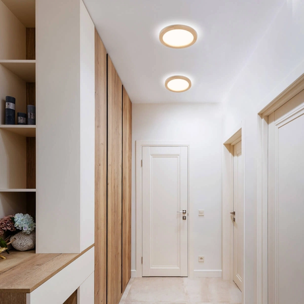 Plafon do łazienki Aqua 18004 LED 24W 3000-6500K IP54 drewniana biała