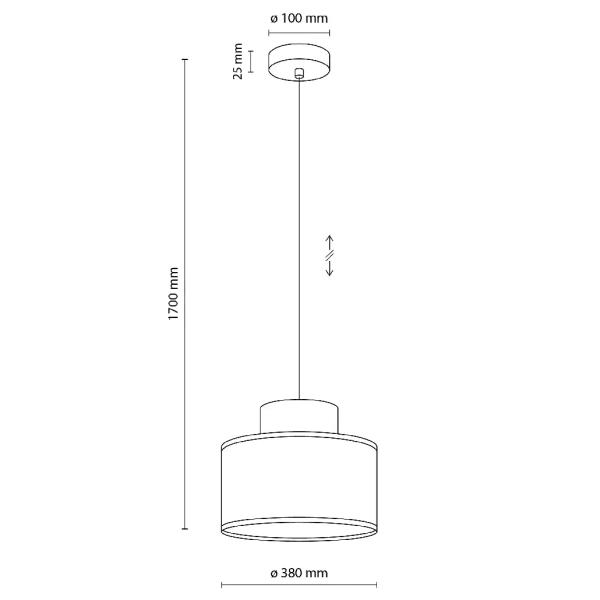 Abażurowa lampa wisząca Duo 3227 tuba z juty pomarańczowy
