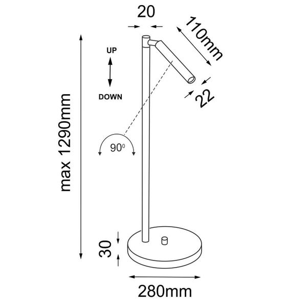 Lampa podłogowa reflektor Kosame 7872 Shilo regulowana czarna