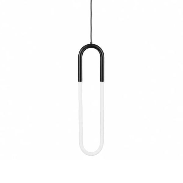 Czarna lampa wisząca U-SHAPE ST-1716-BK LED 12W 3000K pionowa