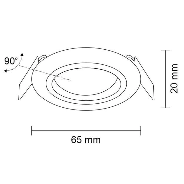 Podtynkowa LAMPA sufitowa TOKIO 7382 Shilo metalowa OPRAWA regulowana OCZKO okrągłe EMILIO białe