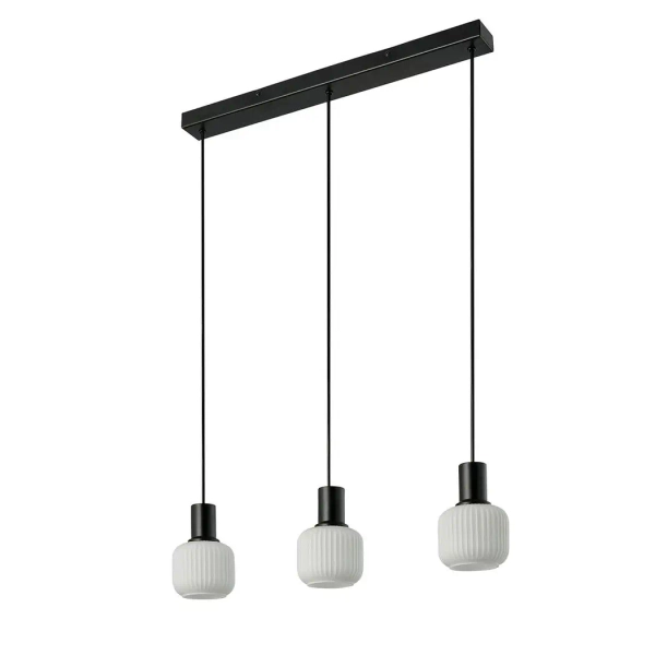 Potrójna lampa wisząca Milford 2412623003 do jadalni szklana czarny