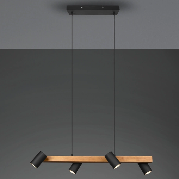 Lampa wisząca nad wsypę MARLEY 312490432 Trio loftowa drewniana czarny