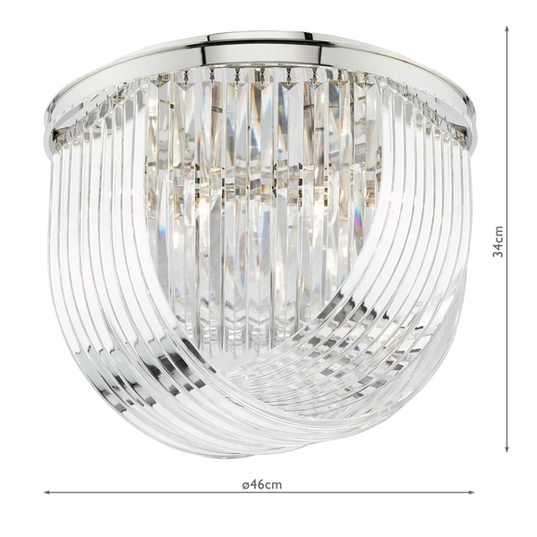 Lampa sufitowa Eltham ELT5238-EH Dar Lighting kryształ pałacowa nikiel srebrna