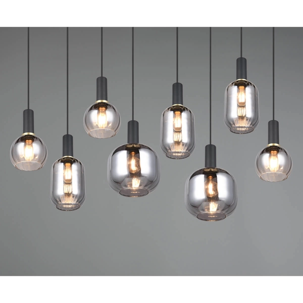 Przydymiona lampa wisząca DIVA 319800832 Trio bubbles czarny przydymiony