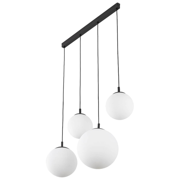 Lampa wisząca na belce Esme 4790 bombki balls szklana czarna biała