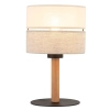 Stołowa nocna lampka Eco 5596 lniany abażur sosna beżowy czarny