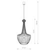 LAMPA wisząca LUKSOR S 8851 Nowodvorski industrialna OPRAWA metalowy ZWIS druciany czarny