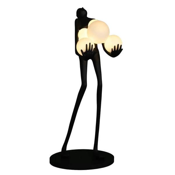 Lampa podłogowa do salonu Woman F9312 Step kule balls białe czarne