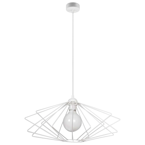 LAMPA wisząca VEN W-CORF/C WH metalowa OPRAWA zwis klatka loft biała