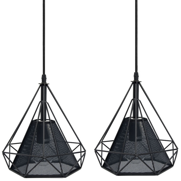 Druciana LAMPA wisząca Piramida 8803/3 ZWIS - 07 Elem metalowa OPRAWA loftowy ZWIS piramidy czarne