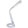 Elastyczna LAMPA stojąca MITTI 58376S Globo regulowana LAMPKA biurkowa LED 8W 3000K - 6300K z portem USB srebrna