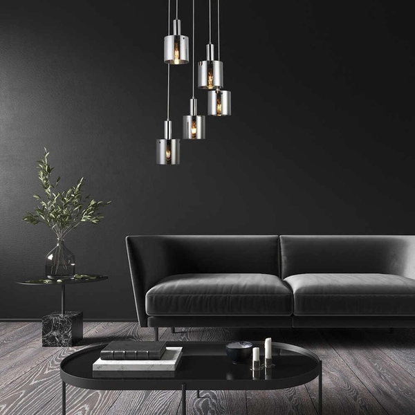 Nowoczesna LAMPA wisząca DONATI 5251 Rabalux szklany zwis kaskada chrom