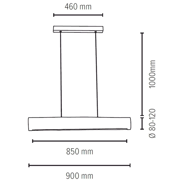 Drewniana LAMPA wisząca LUCAS 69480104 Spotlight ekologiczna OPRAWA belka LED 25,5W 3000K zwis sosna bejcowana czarny