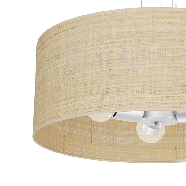 Wisząca lampa salonowa Marshall nad stół ratan biała