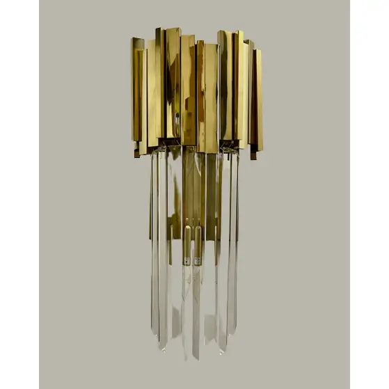 Kryształowy kinkiet ścienny CGPIPEORGANWALLBRASSM45 glamour mosiądz