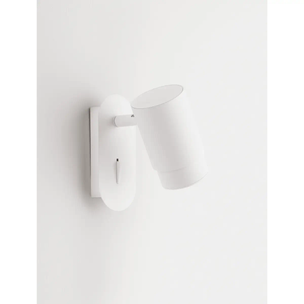 Regulowana lampa ścienna do salonu JAVERTO LE45536 tuba metalowa biała