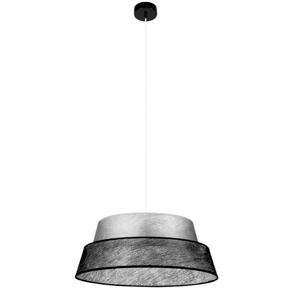 Lampa wisząca NEVOA 150060104 abażurowa loftowy zwis okrągły srebrny czarny