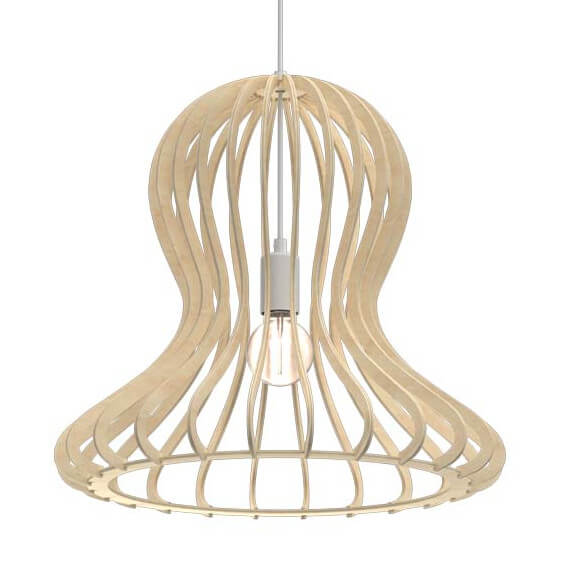Wisząca lampa sypialniana Octo 5017 drewniana ekologiczny nad stół beżowy