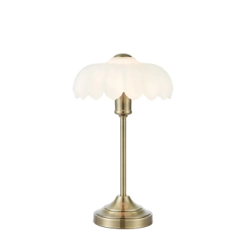Nocna lampka z wtyczką KURAGE biała mosiądz 109179 1xE27 do sypialni