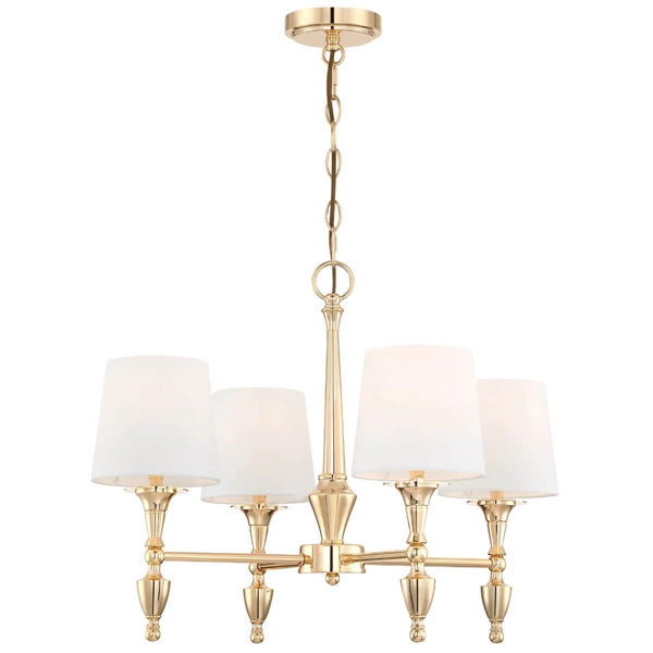 Abażurowa lampa wisząca Austin P04142AU-WH Cosmolight metal złoty biały