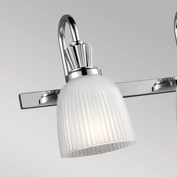 Szklana lampa ścienna Cora KL-CORA4-BATH Kichler do łazienki IP44 chrom biała