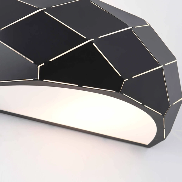 Kinkiet LAMPA ścienna REUS LP-8069/1W BK Light Prestige półokrągła OPRAWA geometryczna przyścienna czarna