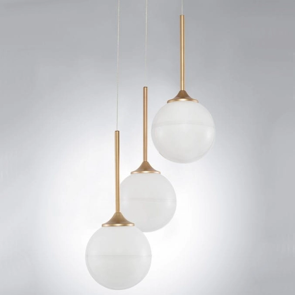 Wisząca lampa loftowa PEREZ LE41747 szklana biała złota outlet