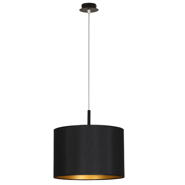 Abażurowa lampa okrągła Alice 4961 zwis do sypialni czarna złota