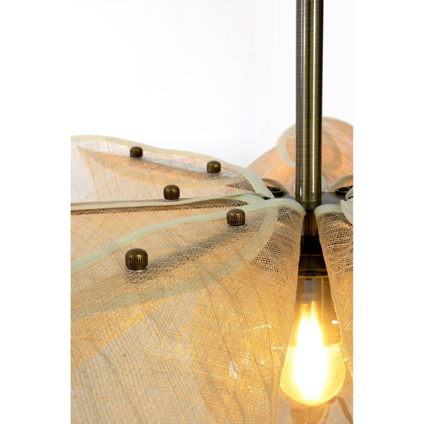 Ekologiczna lampa zwisająca STYRKA 108659 Markslojd z włókna beżowa bursztynowa