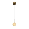 Okrągła lampa wisząca RITA P0679 złota metalowa z kryształkami G9 glamour do sypialni