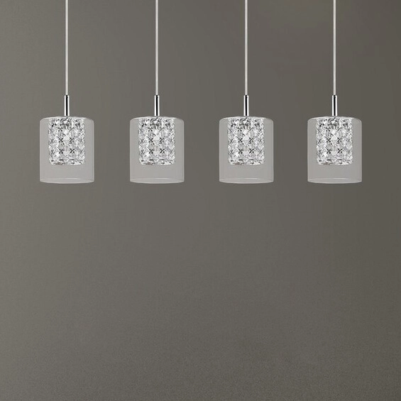 Wisząca lampa szklana Duchess 3116 na listwie do pokoju crystal chrom