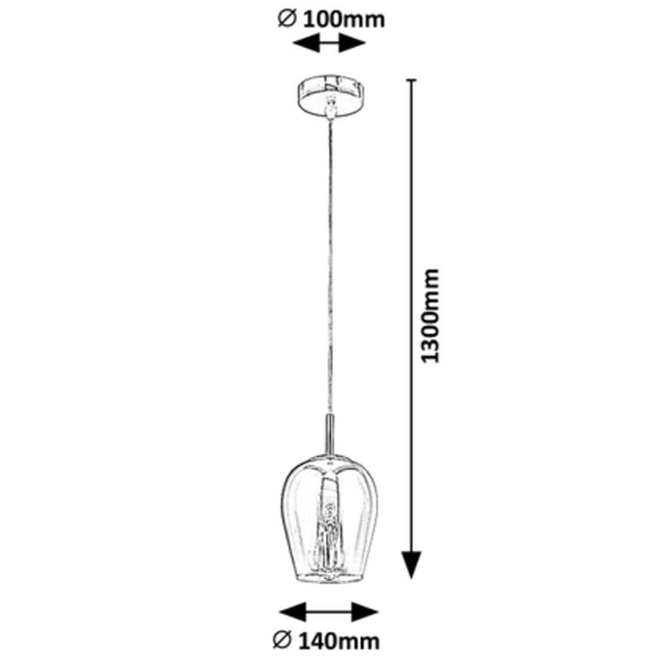 Szklana LAMPA wisząca PETUNIA 5252 Rabalux skandynawski zwis loftowy do salonu chrom