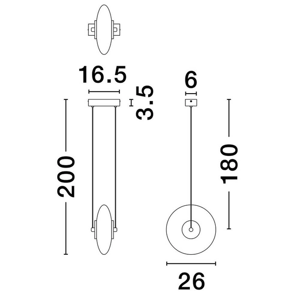 Wisząca lampa nad wyspę HUACARAJE LE44827 LED 8W 3000K okrąg przydymiona czarna