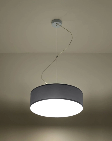 Wisząca lampa ARENA 35 SL.0116 Sollux okrągła do salonu szary biały