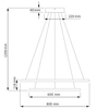 Wisząca LAMPA rings SLIM/000063/3000/B MDECO metalowa OPRAWA zwis LED 71W 3000K do biura czarny