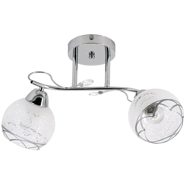 Lampa sufitowa 2982/2 8C z witrażowymi kloszami chrom