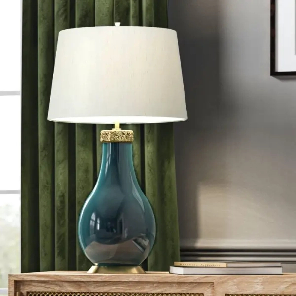 Ceramiczna stołowa lampka Havering QN-HAVERING-TL-IV ceramiczna niebieska