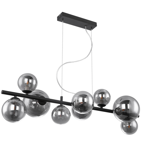 Loftowa lampa wisząca Riha 56133-9H kule do jadalni ball czarna przydymiona