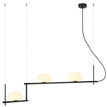 Lampa wisząca Kernio PND-357783-BK+W Italux belka kule białe czarne