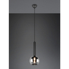 Lampa zawieszana CLAYTON 310300132 Trio pojedyncza bańka przydymiona czarny