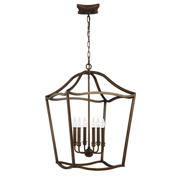 Metalowa lampa wisząca Yarmouth FE-YARMOUTH-6P retro mosiądz