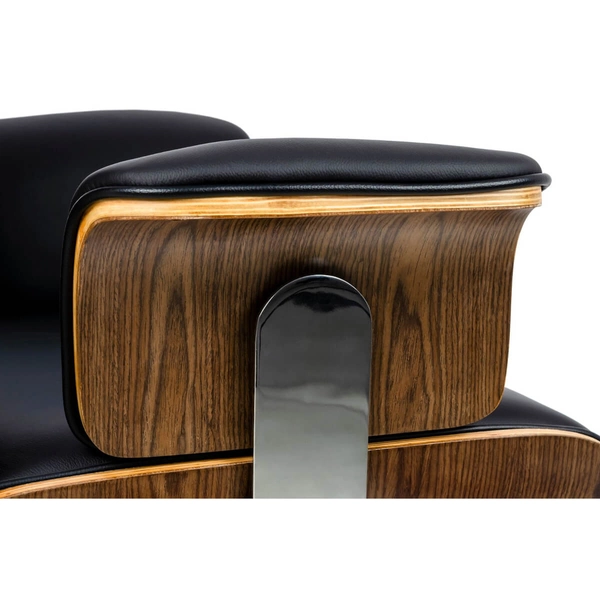 Fotel biurowy Lounge Business YS-6809.BLACK.WALNUT czarny sklejka orzech
