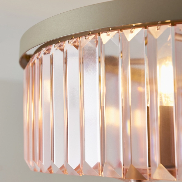 Sufitowa lampa glamour L&-191943 Light& szkło różowe szampańska