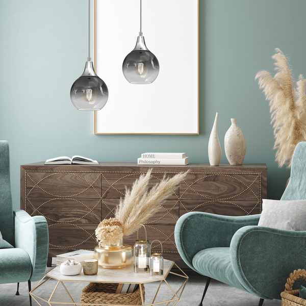 Lampa wisząca Monte MLP8321 kropla przydymiona srebrna