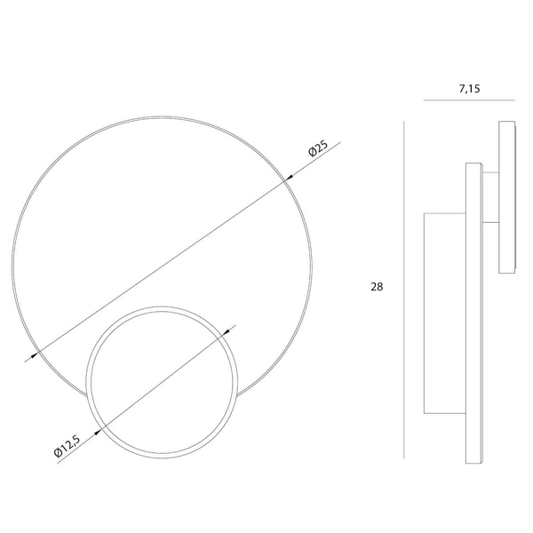 Kamienny kinkiet ścienny TRAVERTINO W0395 LED 14W 3000K czarny biały