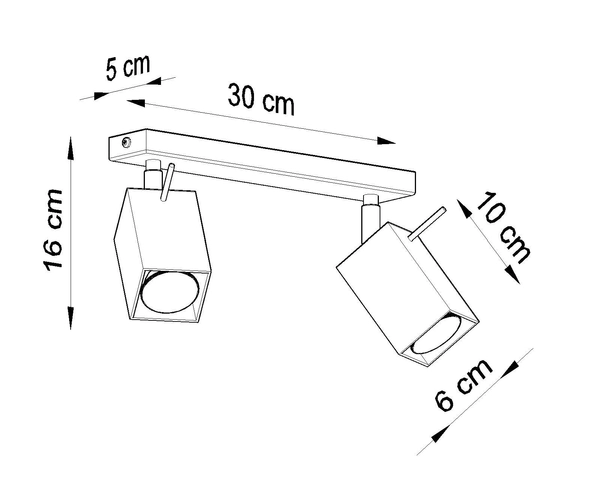 LAMPA ścienna SL.0456 metalowa OPRAWA listwa reflektorki regulowane szare