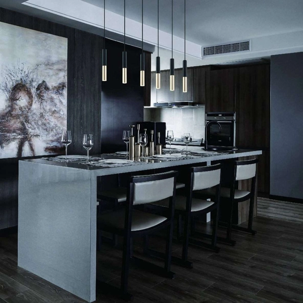 Lampa wisząca słupek Slimi S Orlicki Design do systemu szynowego 1-fazowego czarna różowe złoto