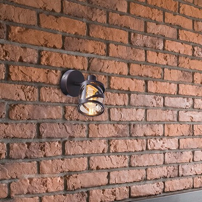 Ścienna LAMPA kinkiet OBERON 5335 Rabalux metalowa OPRAWA szklany klosz brązowa kawowa bursztynowa