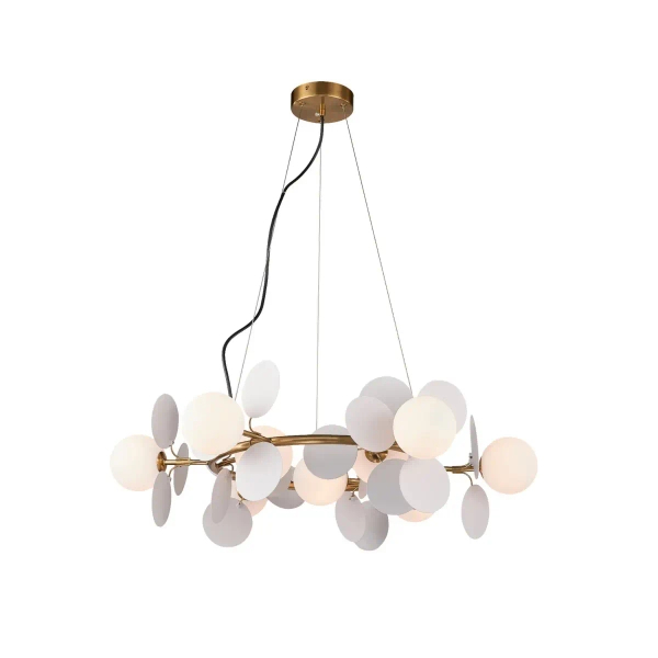 Wisząca lampa CHIC biała złota ST-DL-2969P-9 9xG9 5W kulista